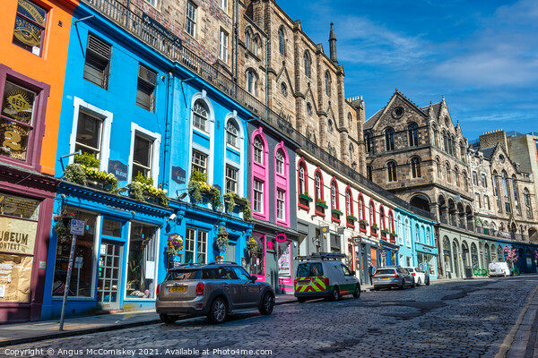 Colourful shopfronts on Victoria Street, Edinburgh Picture Board by Angus McComiskey