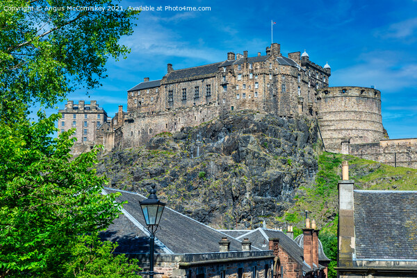 Across the rooftops to Edinburgh Castle Picture Board by Angus McComiskey