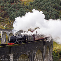 Buy canvas prints of Steam Train on the Glenfinnan Viaduct, Scotland by Alan Crawford