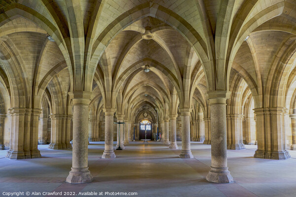 The Cloisters at Glasgow University Picture Board by Alan Crawford