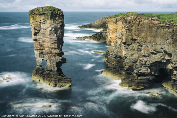 Yesnaby Castle Sea Stack, Orkney Isles Picture Board by Alan Crawford