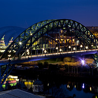 Buy canvas prints of Tyne Bridge at Night by Alan Crawford