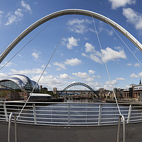 Buy canvas prints of Tyne Bridges Panorama by Alan Crawford