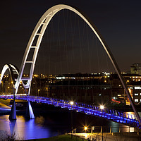 Buy canvas prints of Night View of the Infinity Bridge, Stockton-on-Tee by Alan Crawford