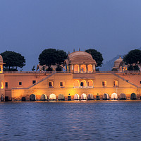 Buy canvas prints of The Jal Mahal Palace in Jaipur, India by Alan Crawford