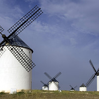 Buy canvas prints of Windmills on La Mancha, Spain by Alan Crawford