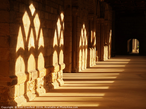 Evening Sun in the Cloisters at Durham Cathedral   Picture Board by Alan Crawford