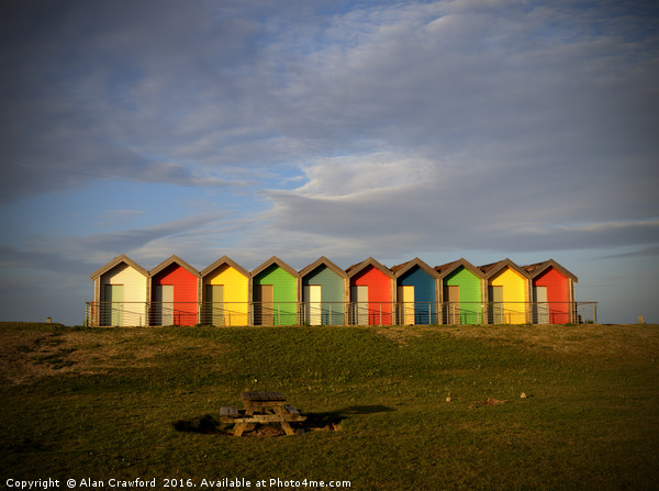 Beach Huts Picture Board by Alan Crawford