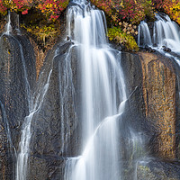 Buy canvas prints of Hraunfossar Waterfall, Iceland by Alan Crawford