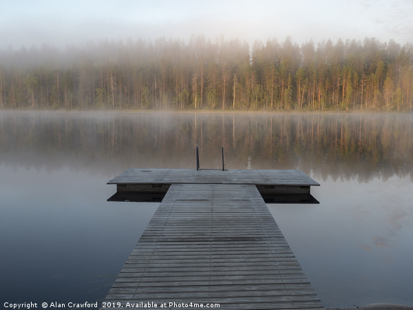 Lakeside Jetty in Finland Picture Board by Alan Crawford