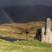 Buy canvas prints of Rainbow at Ardvreck Castle, Scotland by Alan Crawford