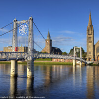 Buy canvas prints of The River Ness Footbridge, Inverness by Alan Crawford