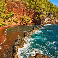 Buy canvas prints of The exotic and stunning Red Sand Beach on Maui by Jamie Pham