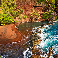 Buy canvas prints of The exotic and stunning Red Sand Beach on Maui by Jamie Pham