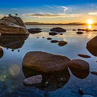 Buy canvas prints of Dramatic view of Bonsai Rock in Lake Tahoe. by Jamie Pham