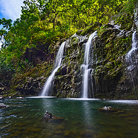 Buy canvas prints of The stunningly beautiful Upper Waikani Falls or Th by Jamie Pham