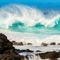 Buy canvas prints of The large and spectacular waves at Hookipa Beach i by Jamie Pham