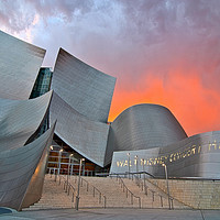 Buy canvas prints of Sunset at the Walt Disney Concert Hall in Downtown by Jamie Pham