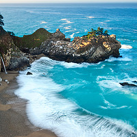 Buy canvas prints of Beautiful McWay Falls along the Big Sur Coast. by Jamie Pham