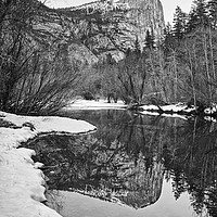 Buy canvas prints of Damatic winter view of Mirror Lake in Yosemite Nat by Jamie Pham