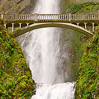 Buy canvas prints of Close up view of Multnomah Falls in the Columbia R by Jamie Pham