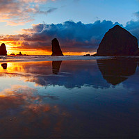 Buy canvas prints of Cannon Beach Sunset in Oregon by Jamie Pham
