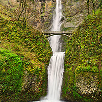 Buy canvas prints of Full view of Multnomah Falls in the Columbia River by Jamie Pham