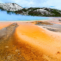 Buy canvas prints of Grand Prismatic Spring on a cloudy day. by Jamie Pham