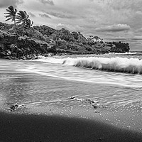Buy canvas prints of The exotic and famous Black Sand Beach by Jamie Pham