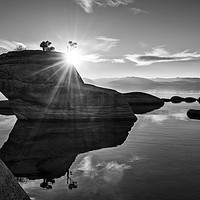 Buy canvas prints of Dramatic view of Bonsai Rock in Lake Tahoe. by Jamie Pham