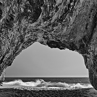 Buy canvas prints of View of the natural tunnel of Hole in the Wall Bea by Jamie Pham