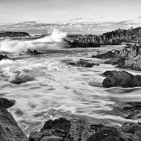 Buy canvas prints of Rocky Asilomar Beach in Monterey Bay at sunset. by Jamie Pham