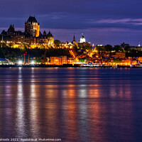 Buy canvas prints of Quebec City skyline at night  by Colin Woods