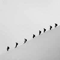Buy canvas prints of Mountaineers in the Alps by Colin Woods