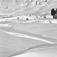 Buy canvas prints of Two climbers crossing the Glacier Geant by Colin Woods