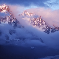 Buy canvas prints of Clearing clouds on the Aiguille de Chardonnet by Colin Woods