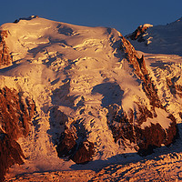 Buy canvas prints of Sunset light on Mont Blanc du Tacul by Colin Woods