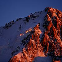 Buy canvas prints of Moonrise and sunset on the Aiguille de Chardonnet by Colin Woods