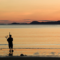 Buy canvas prints of Piper on the beach at Arisaig, Scotland by Colin Woods