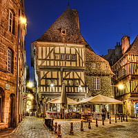 Buy canvas prints of Dinan at Night by Colin Woods