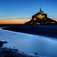 Buy canvas prints of Last light on Mont St Michel by Colin Woods