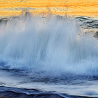 Buy canvas prints of Breaking wave at dawn by Colin Woods
