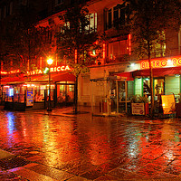 Buy canvas prints of A Rainy Night in Paris by Colin Woods