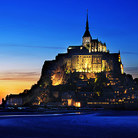 Buy canvas prints of Sunset Glow on Mont St Michel  by Colin Woods