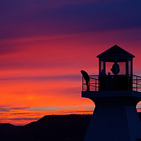 Buy canvas prints of Girl on Lighthouse by Colin Woods
