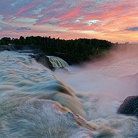 Buy canvas prints of Chute de la Chaudiere at Sunset by Colin Woods