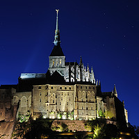 Buy canvas prints of Mont St Michel at Night by Colin Woods