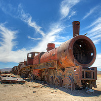Buy canvas prints of The train graveyard at Uyuni, Bolivia by Colin Woods