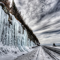 Buy canvas prints of Frozen road in Gaspesie Quebec by Colin Woods