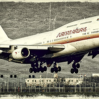 Buy canvas prints of A Surinam Airways Boeing 747 landing at Schiphol a by Colin Woods